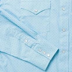 Stetson Lattice Print Western Shirt Blue Best