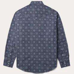 Stetson Medallion Print Western Shirt Blue Hot