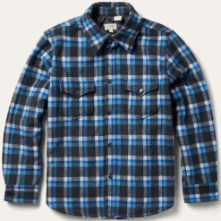 Stetson Plaid Quilted Shirt Jacket Blue