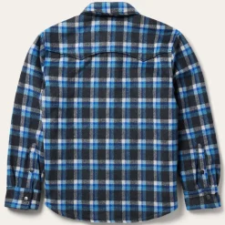 Stetson Plaid Quilted Shirt Jacket Blue