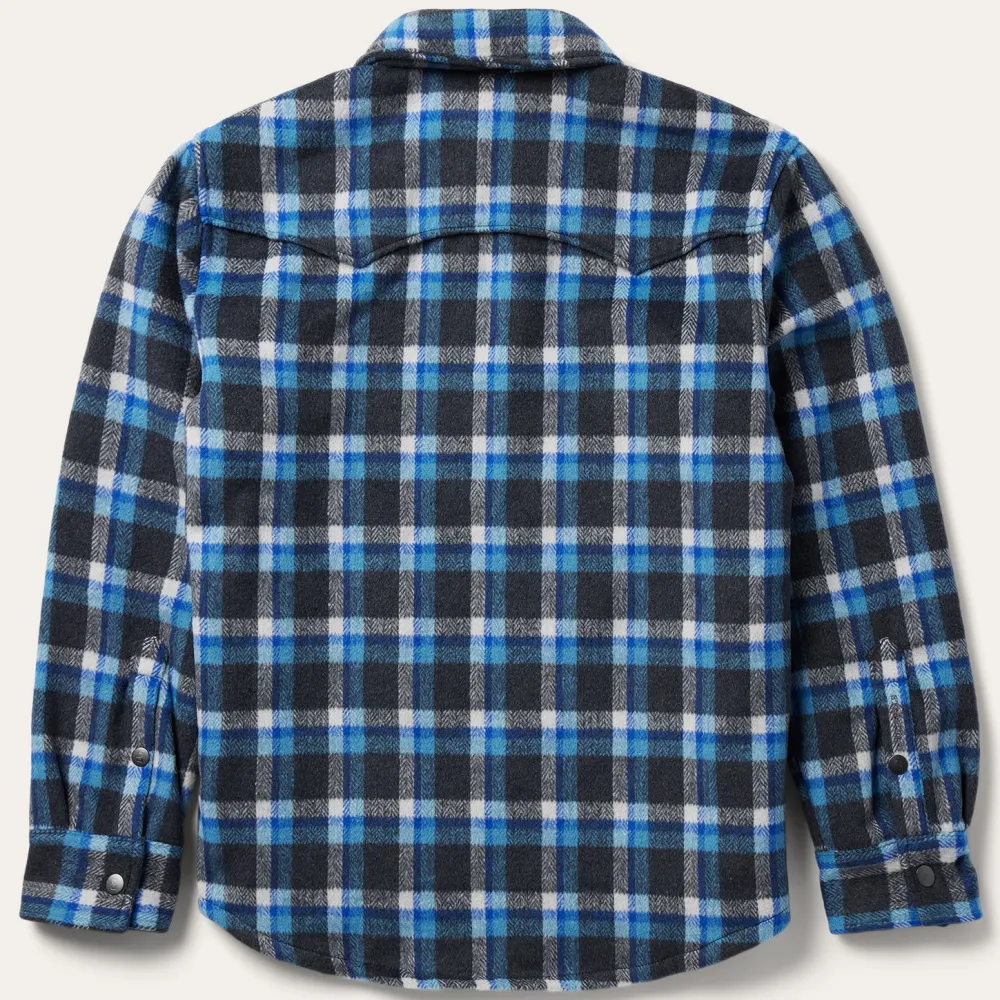 Stetson Plaid Quilted Shirt Jacket Blue