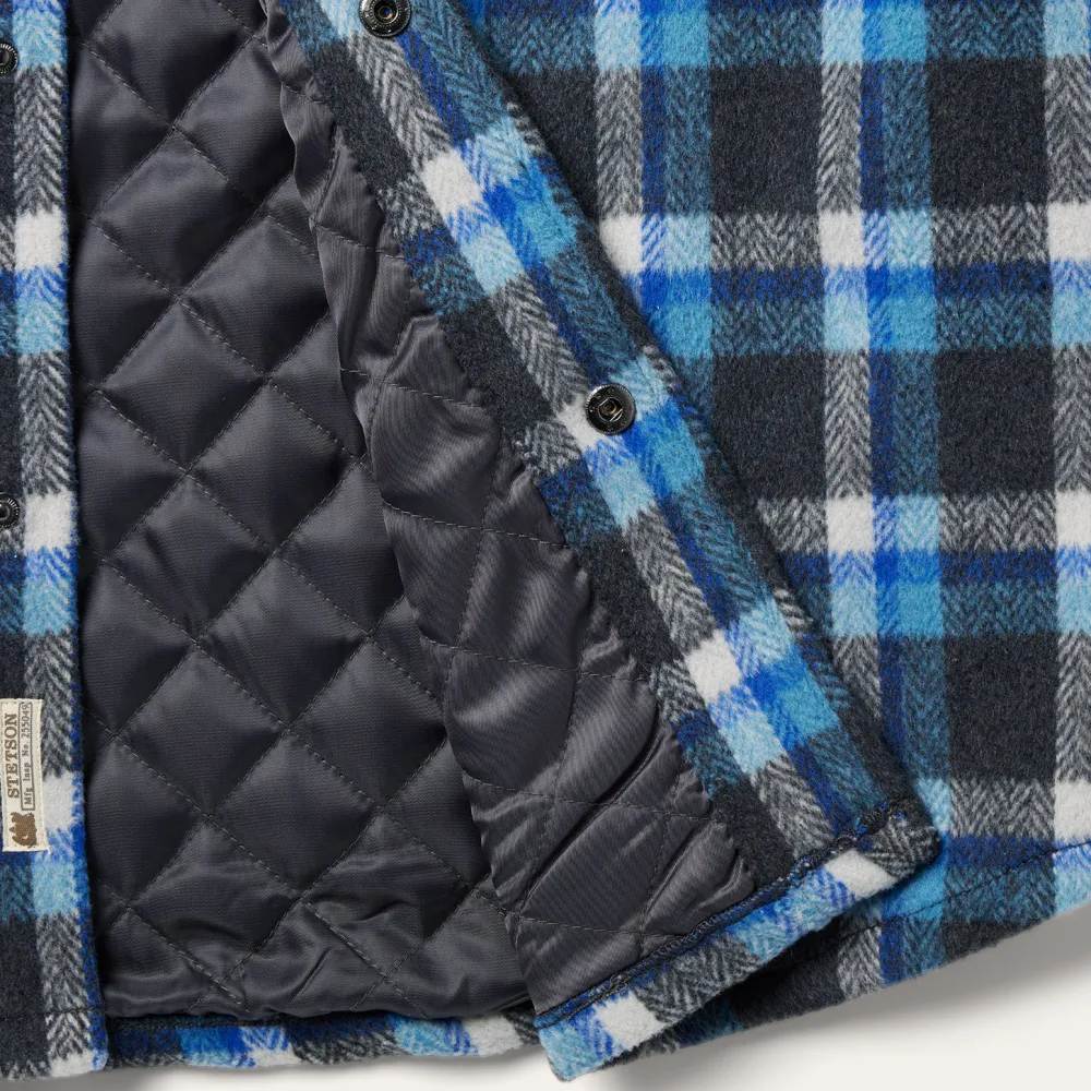 Stetson Plaid Quilted Shirt Jacket Blue