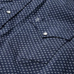 Stetson Polaris Geo Print Western Shirt Blue Hot
