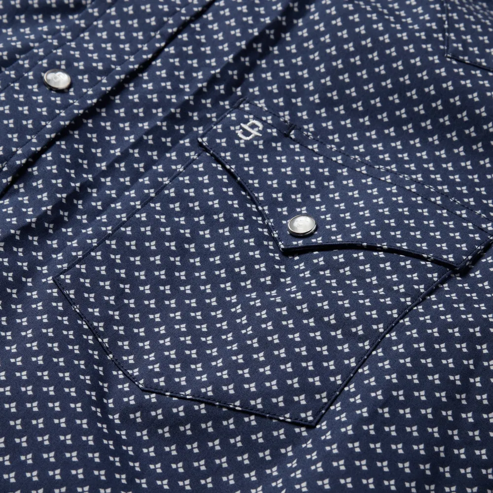 Stetson Polaris Geo Print Western Shirt Blue Hot
