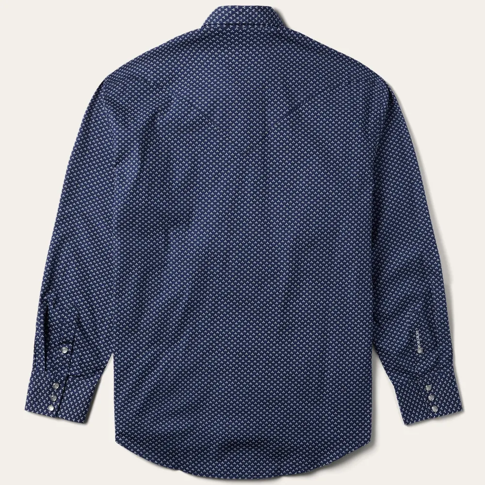 Stetson Polaris Geo Print Western Shirt Blue Clearance