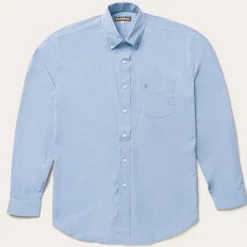 Stetson Solid One-Pocket Snap-Front Shirt Blue
