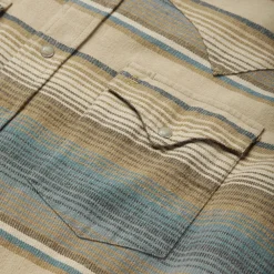 Stetson Stripe Flannel Western Shirt Blue Outlet