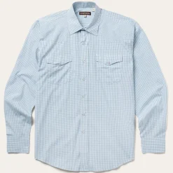 Stetson Two Stripe Check Western Shirt Blue Online