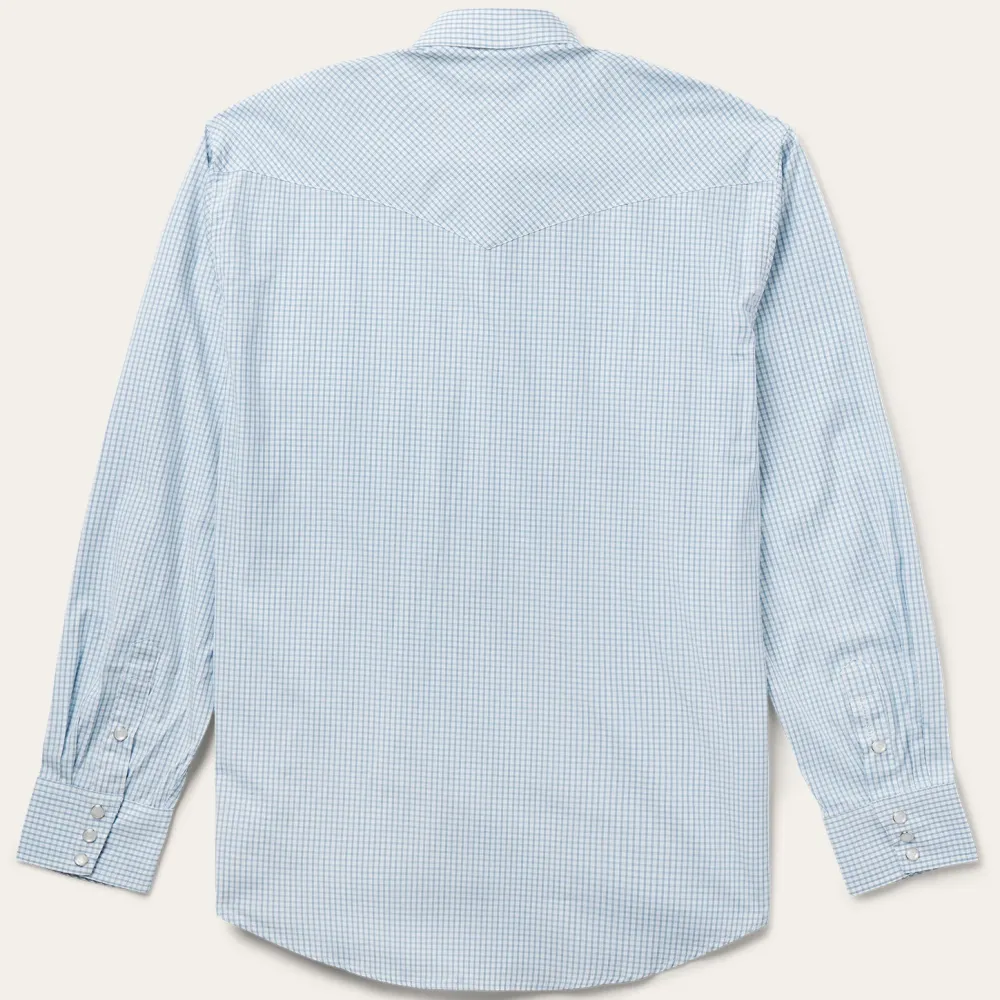 Stetson Two Stripe Check Western Shirt Blue Online