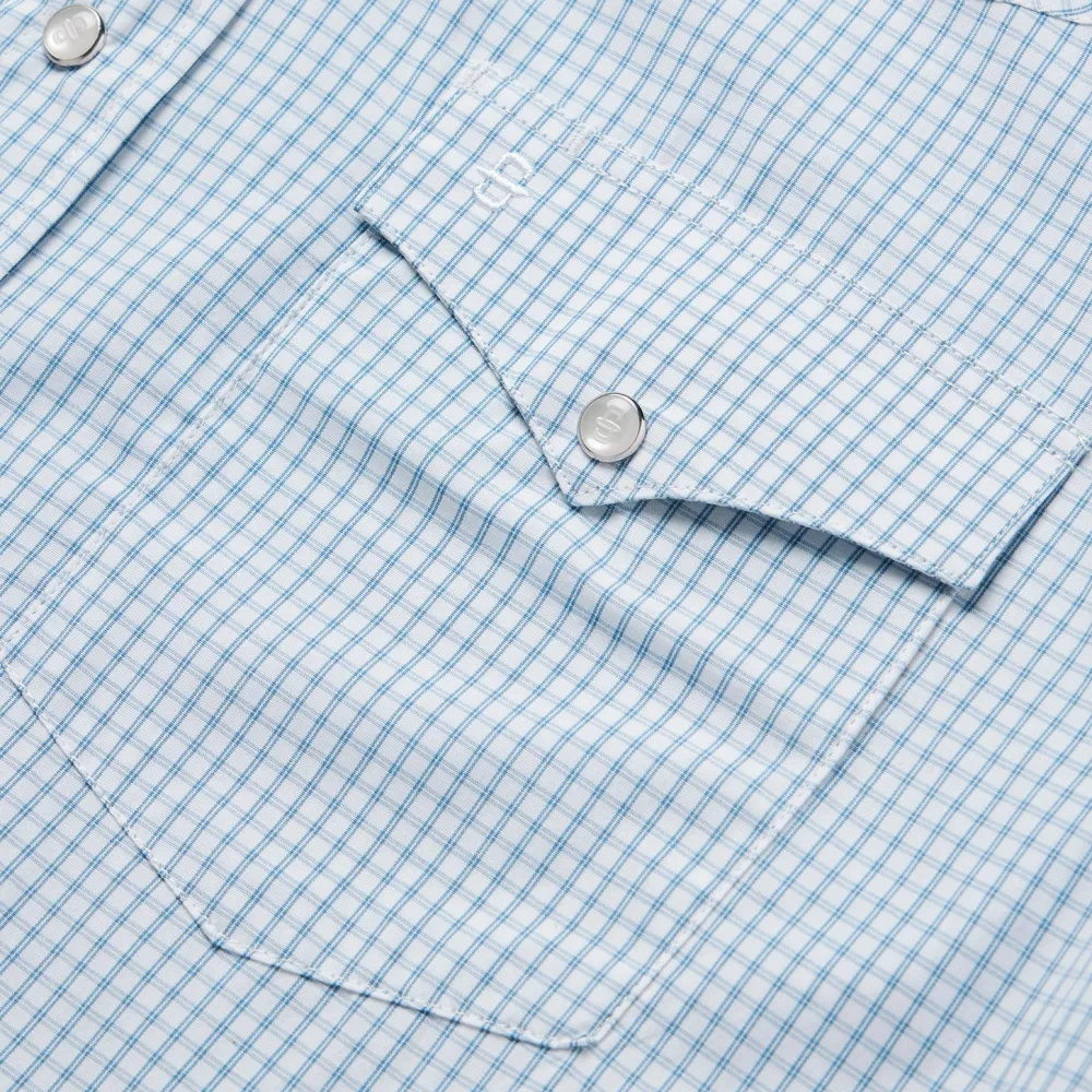 Stetson Two Stripe Check Western Shirt Blue Online