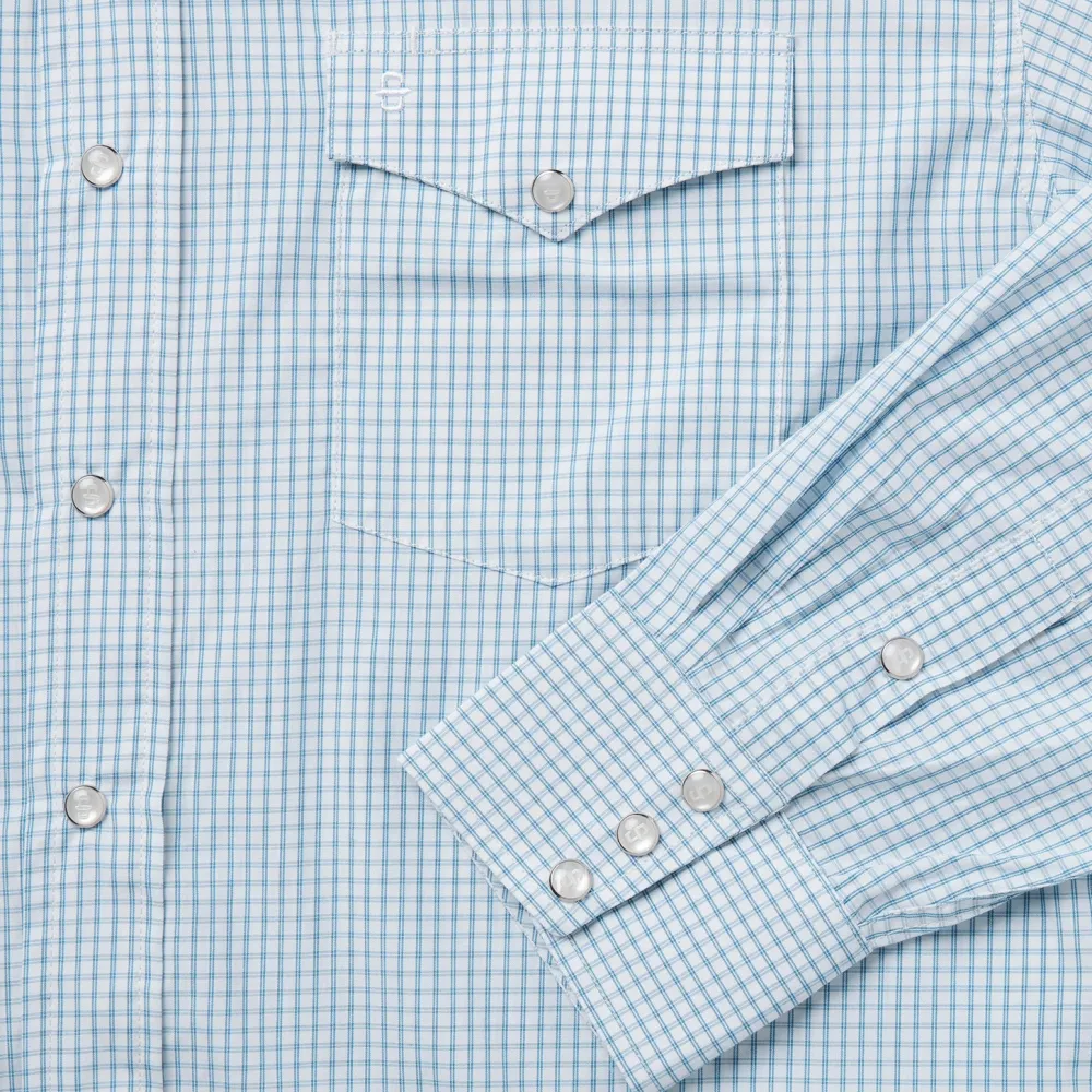Stetson Two Stripe Check Western Shirt Blue Online