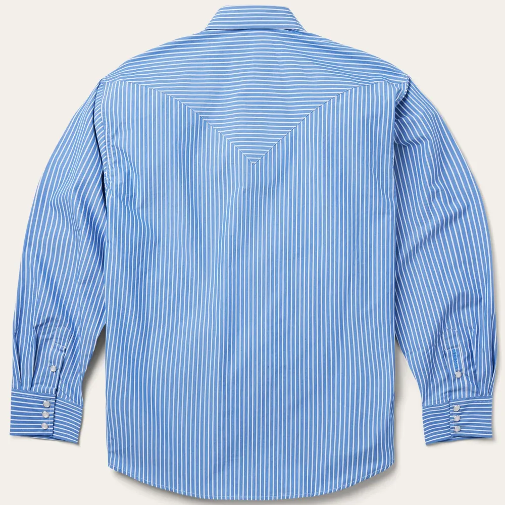 Stetson Western Stripe Shirt Blue Discount