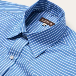 Stetson Western Stripe Shirt Blue Discount