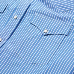 Stetson Western Stripe Shirt Blue Discount