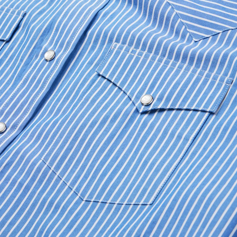 Stetson Western Stripe Shirt Blue Discount