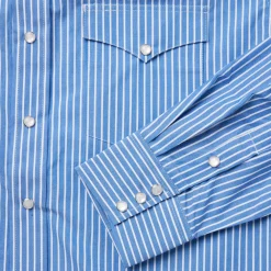 Stetson Western Stripe Shirt Blue Discount