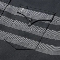 Stetson Border Stripe Twill Western Shirt Black Discount