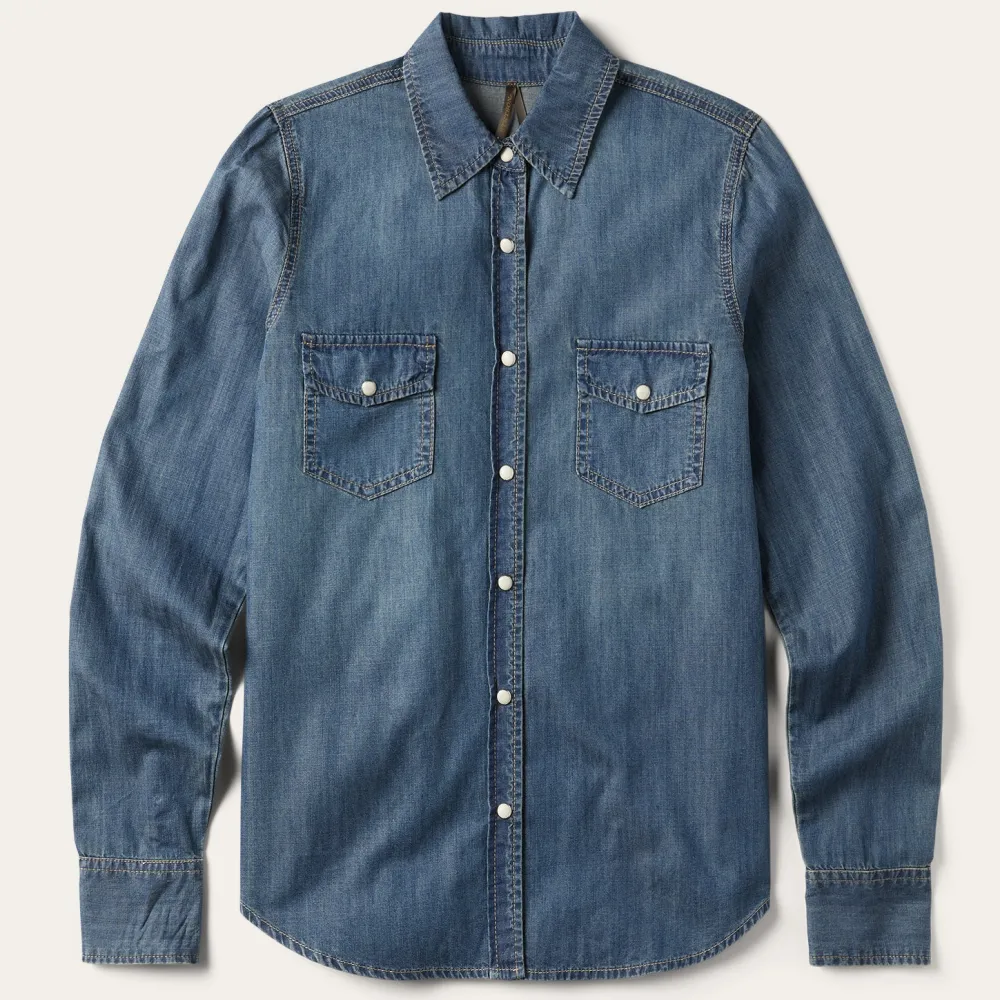 Stetson Boyfriend Fit Denim Shirt Blue Best