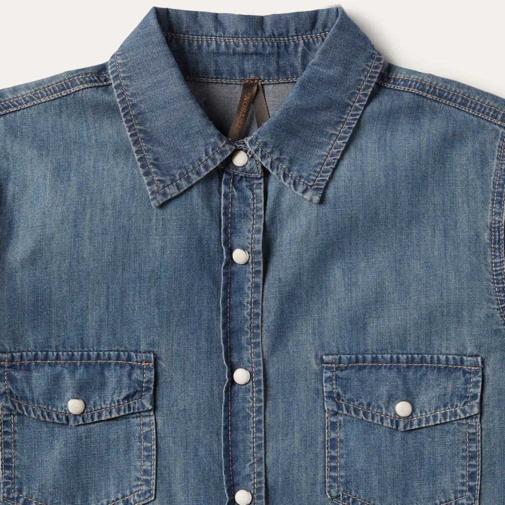 Stetson Boyfriend Fit Denim Shirt Blue Best