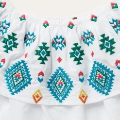 Stetson Bright Schiffli Embroidered Cotton Lawn Top White Discount