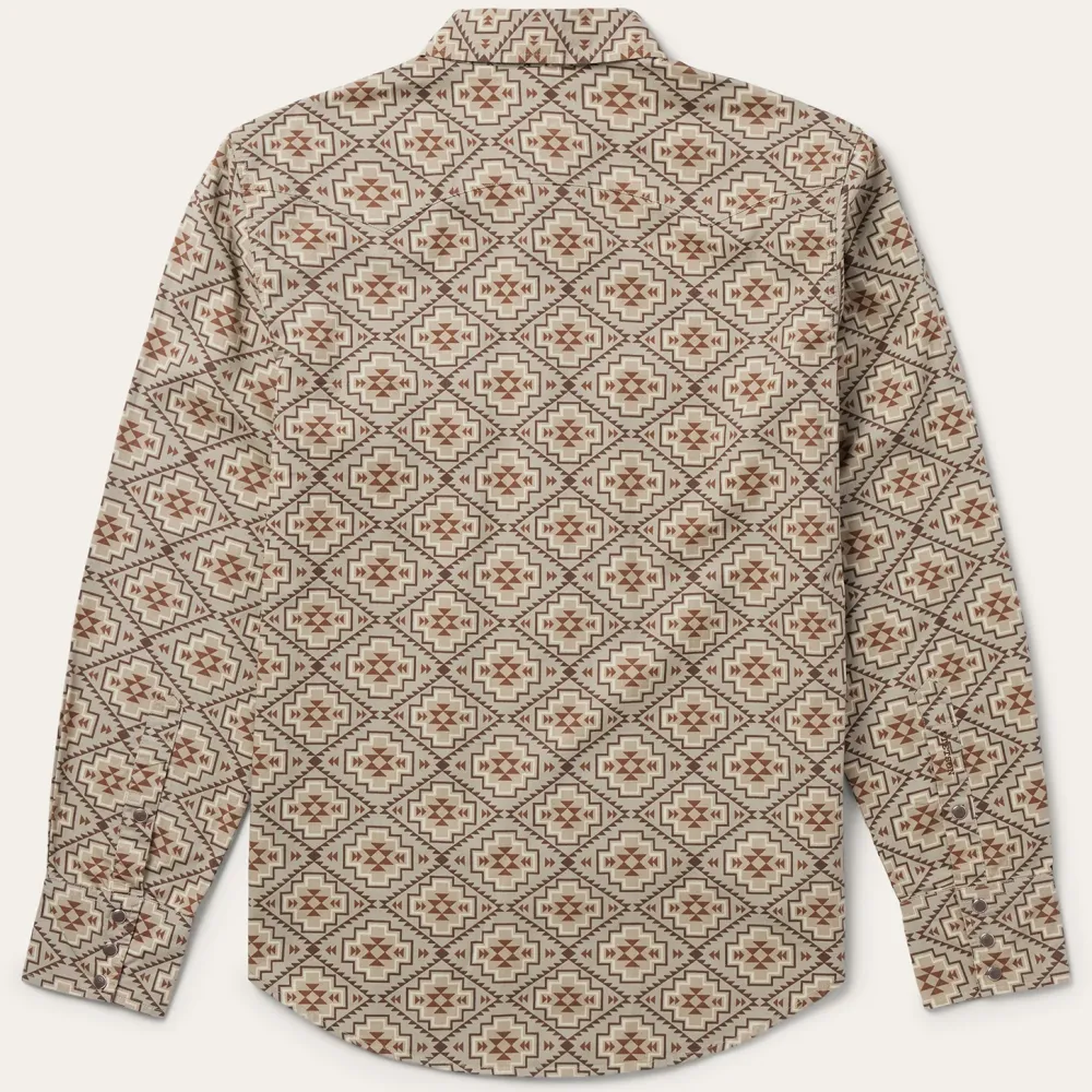 Stetson Aztec Poplin Western Shirt Brown Outlet