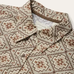 Stetson Aztec Poplin Western Shirt Brown Outlet