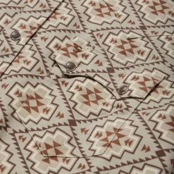 Stetson Aztec Poplin Western Shirt Brown Clearance