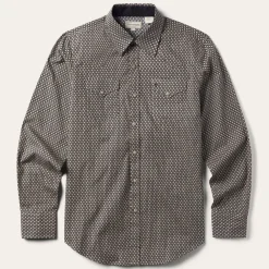 Stetson Diamond Print Western Shirt Brown Sale