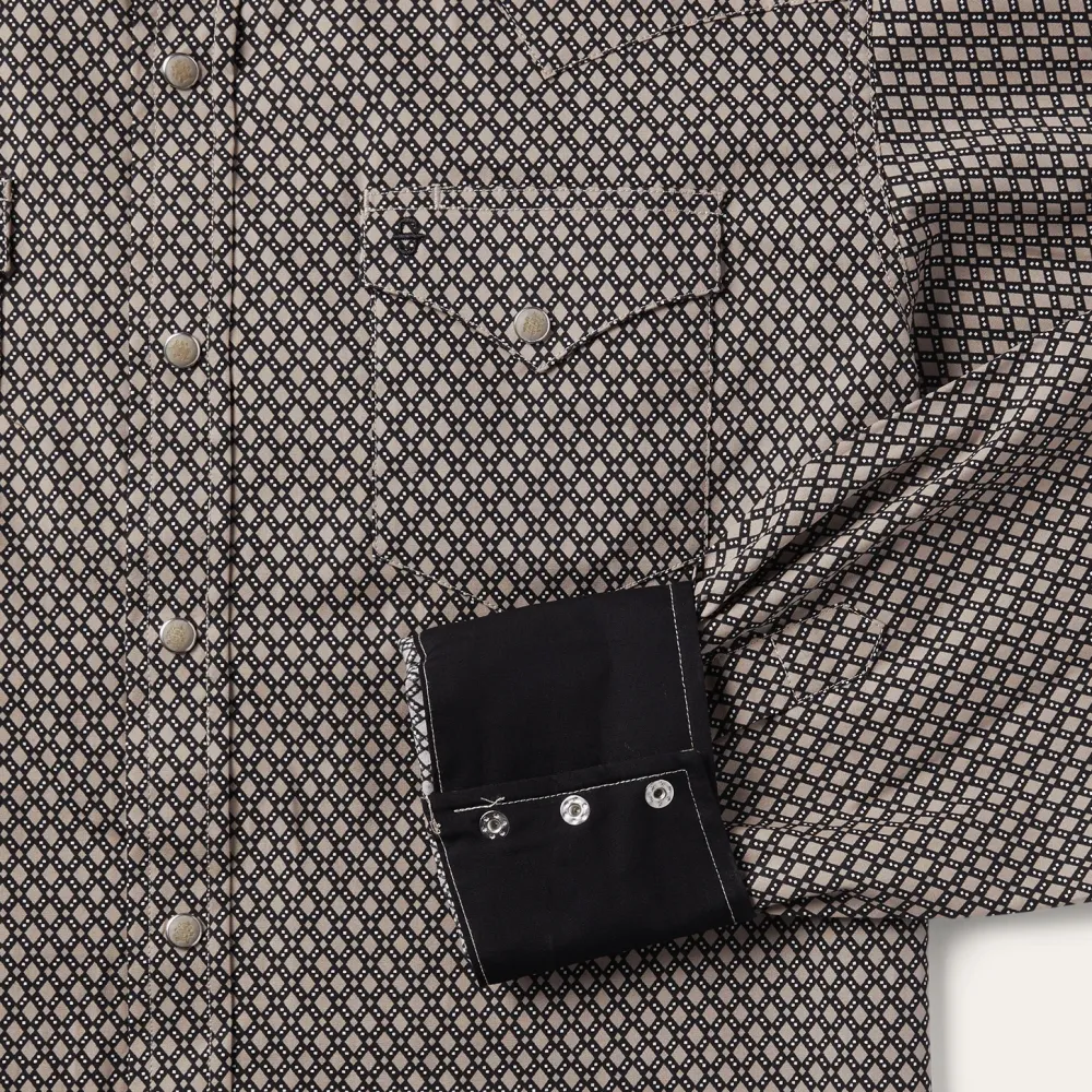 Stetson Diamond Print Western Shirt Brown Sale