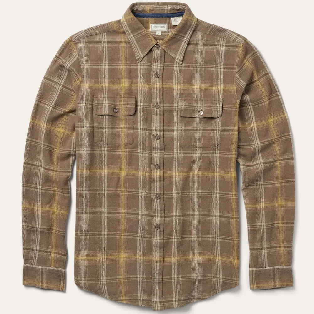 Stetson Flannel Button-Front Shirt Brown Sale