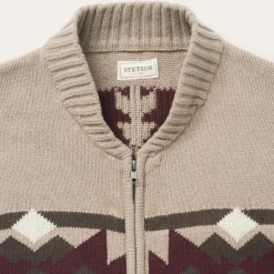 Stetson Gray Aztec Cardigan Brown New