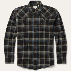 Stetson Plaid Flannel Western Shirt Brown Hot
