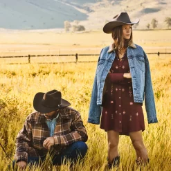 Stetson Plaid Western Coat Brown Outlet