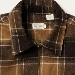 Stetson Plaid Western Coat Brown Outlet