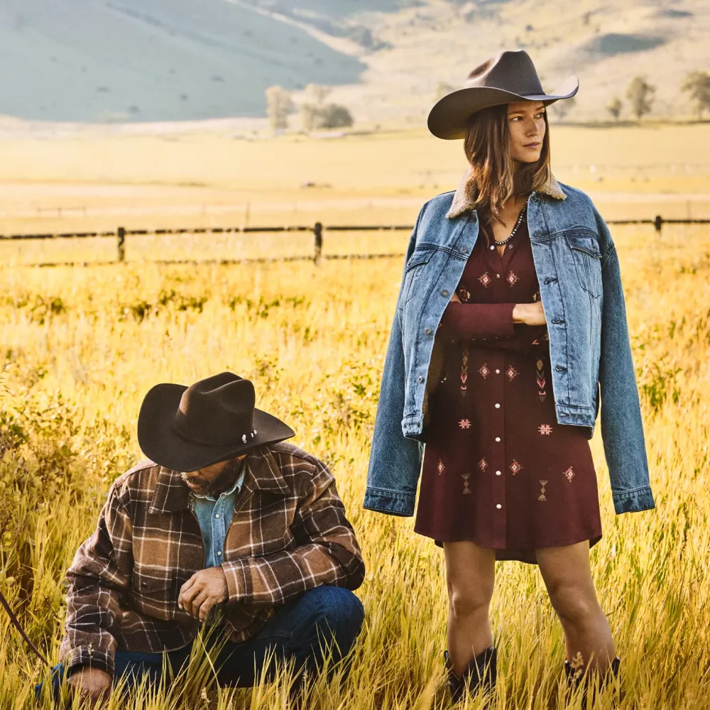 Stetson Plaid Western Coat Brown Sale