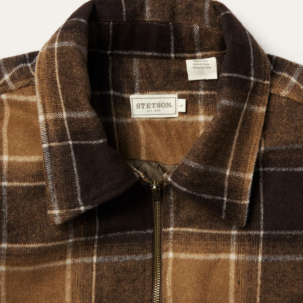 Stetson Plaid Western Coat Brown Sale