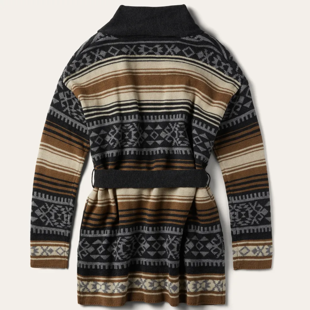 Stetson Serape Belted Cardigan Brown New