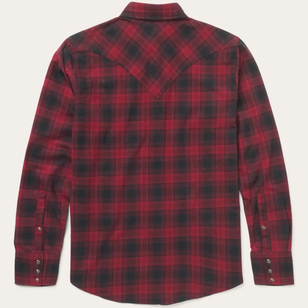 Stetson Brushed Twill Plaid Shirt Black Discount