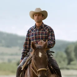 Stetson Brushed Twill Plaid Shirt Blue Outlet