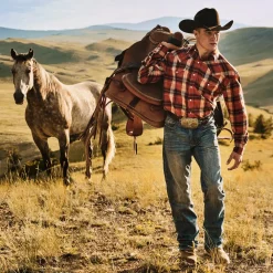 Stetson Brushed Twill Plaid Shirt Orange Discount