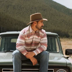 Stetson Brushed Twill Striped Shirt Red