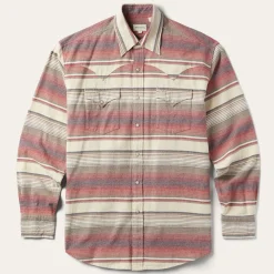 Stetson Brushed Twill Striped Shirt Red Sale