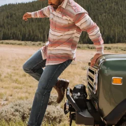 Stetson Brushed Twill Striped Shirt Red Discount
