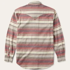 Stetson Brushed Twill Striped Shirt Red Discount