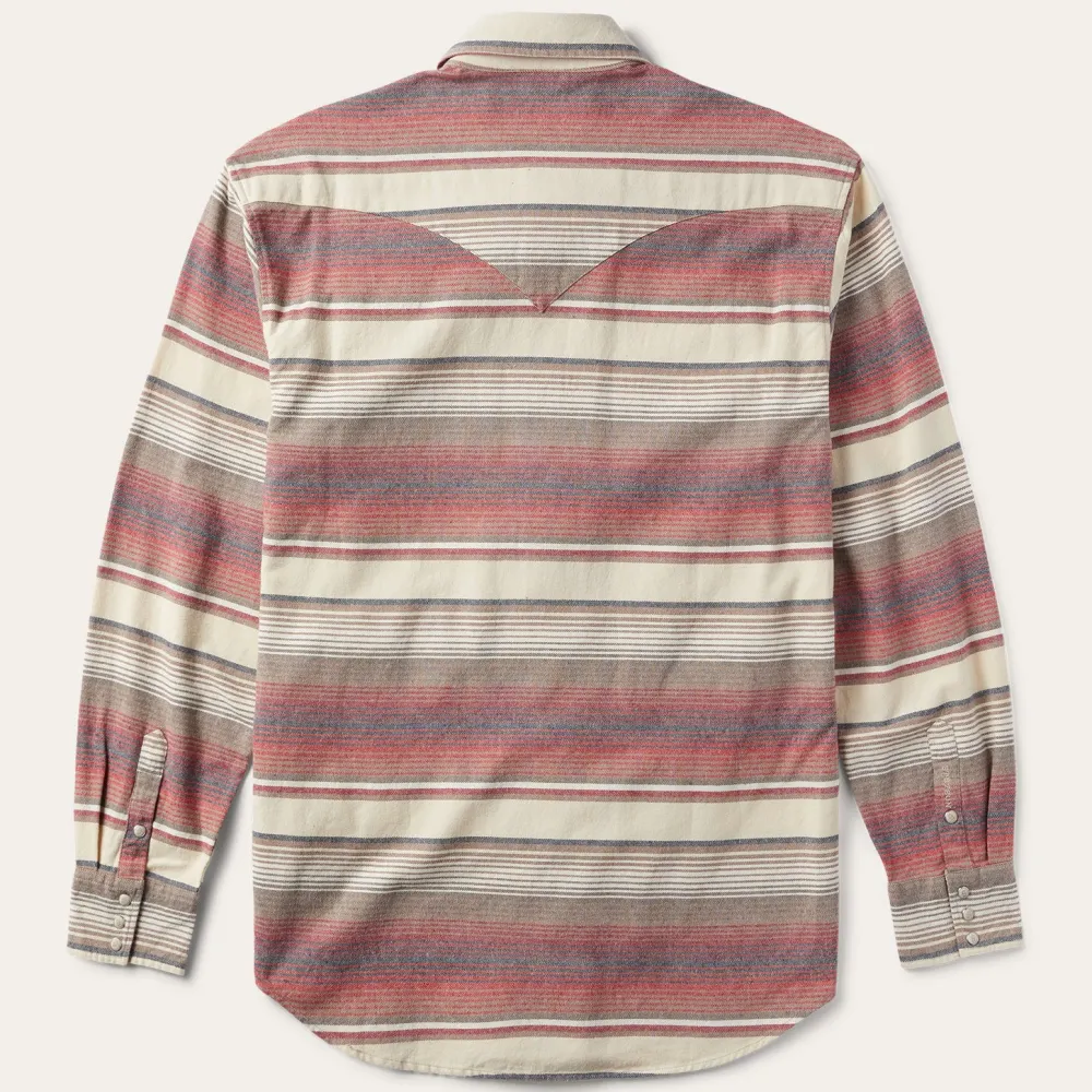 Stetson Brushed Twill Striped Shirt Red Discount