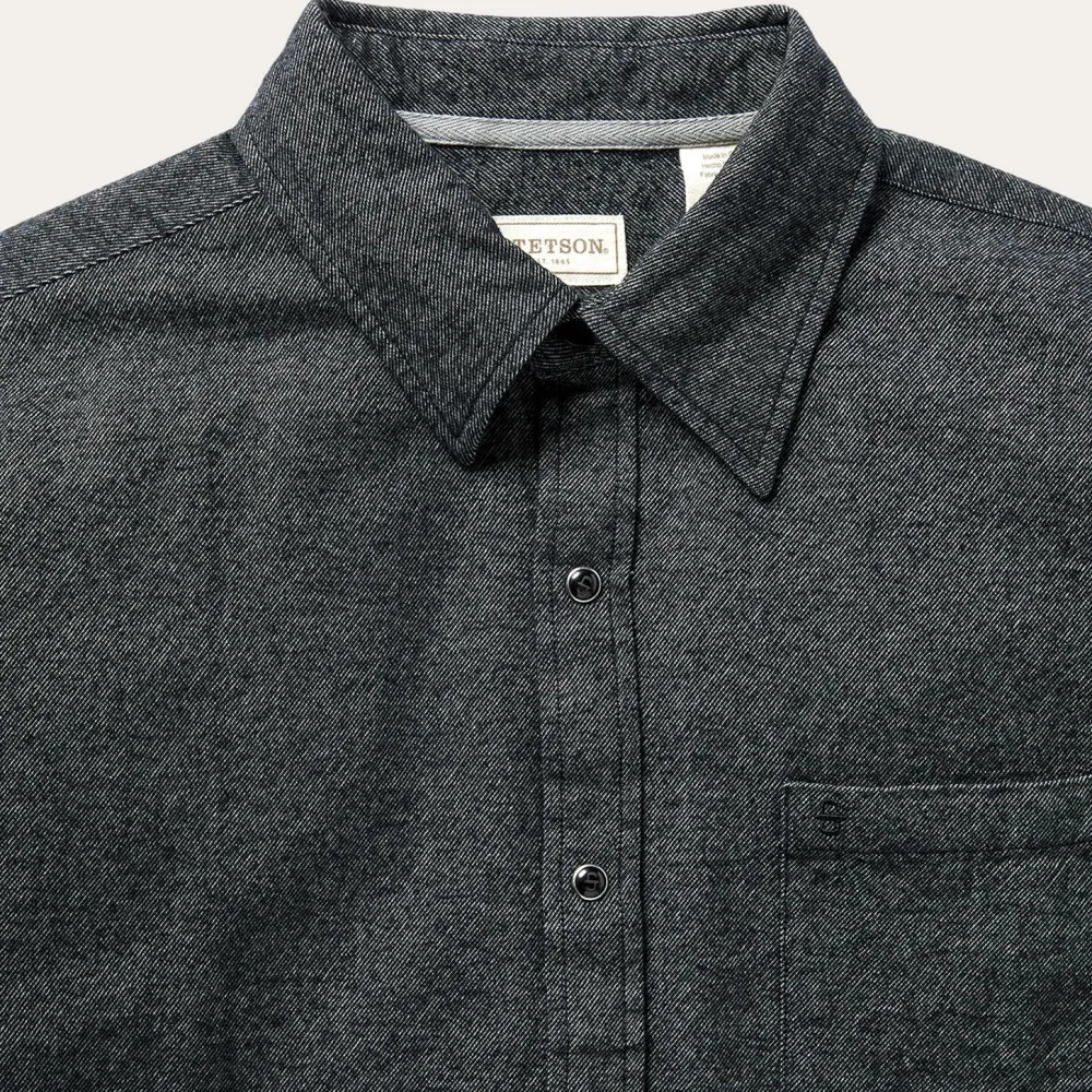 Stetson Brushed Twill Western Shirt Black