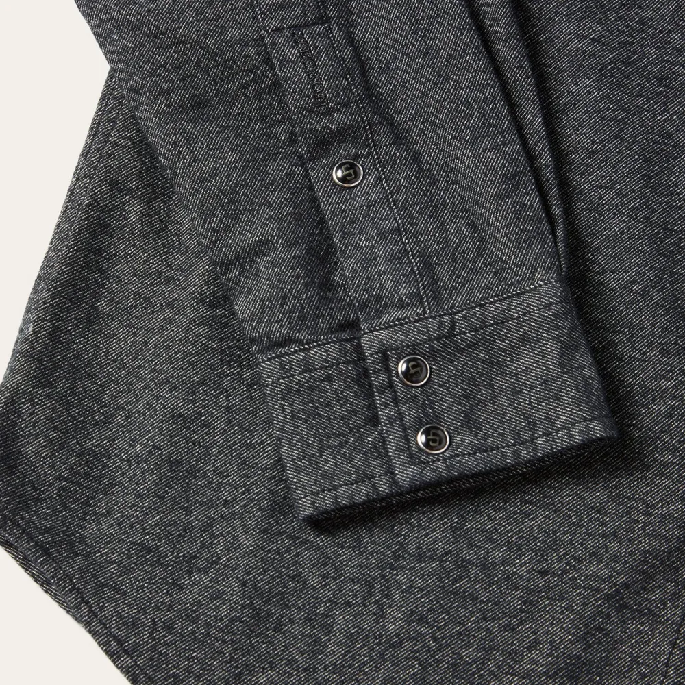 Stetson Brushed Twill Western Shirt Black Outlet