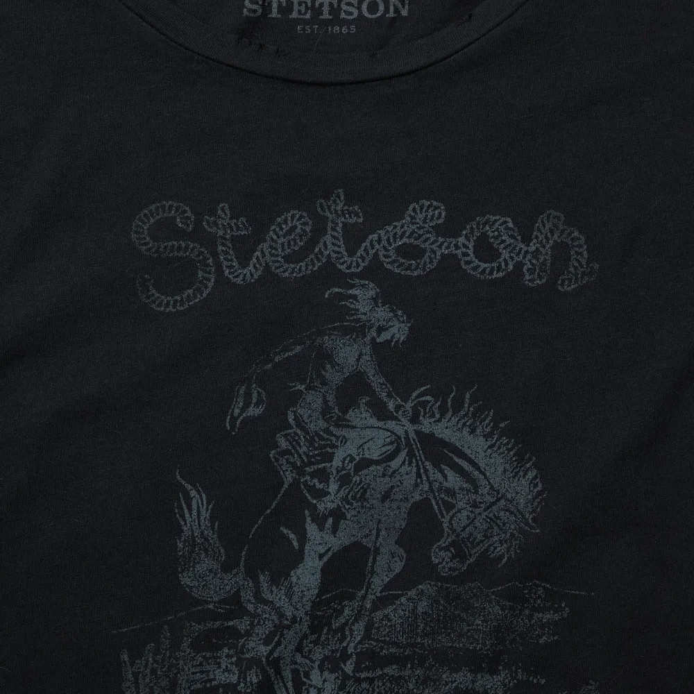 Stetson Bucking Cowboy Graphic Tee Black Hot