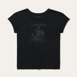 Stetson Bucking Cowboy Graphic Tee Black Discount
