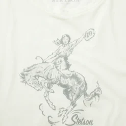 Stetson Bucking Cowgirl Graphic Tee White